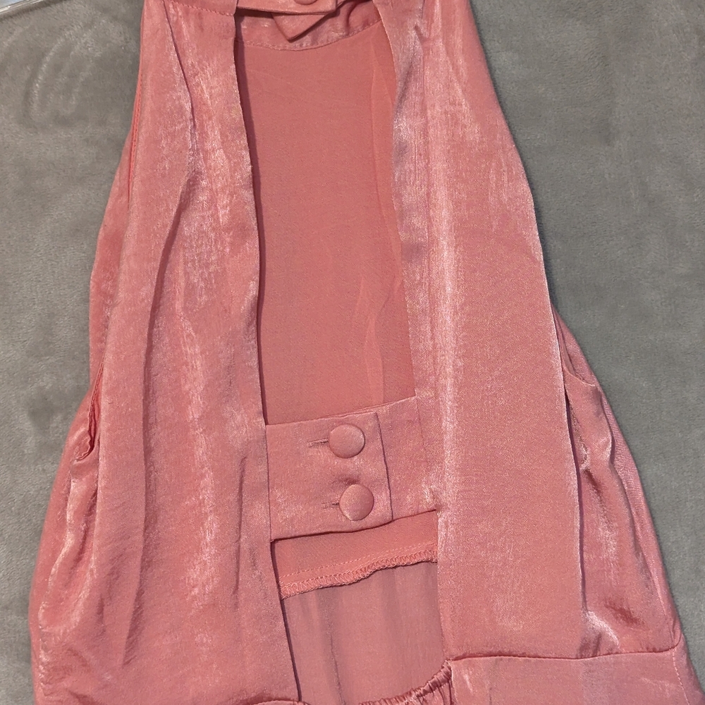 ZARA Silk Effect High Neck Cut Out Midi Dress Size XS - Picture 3 of 7